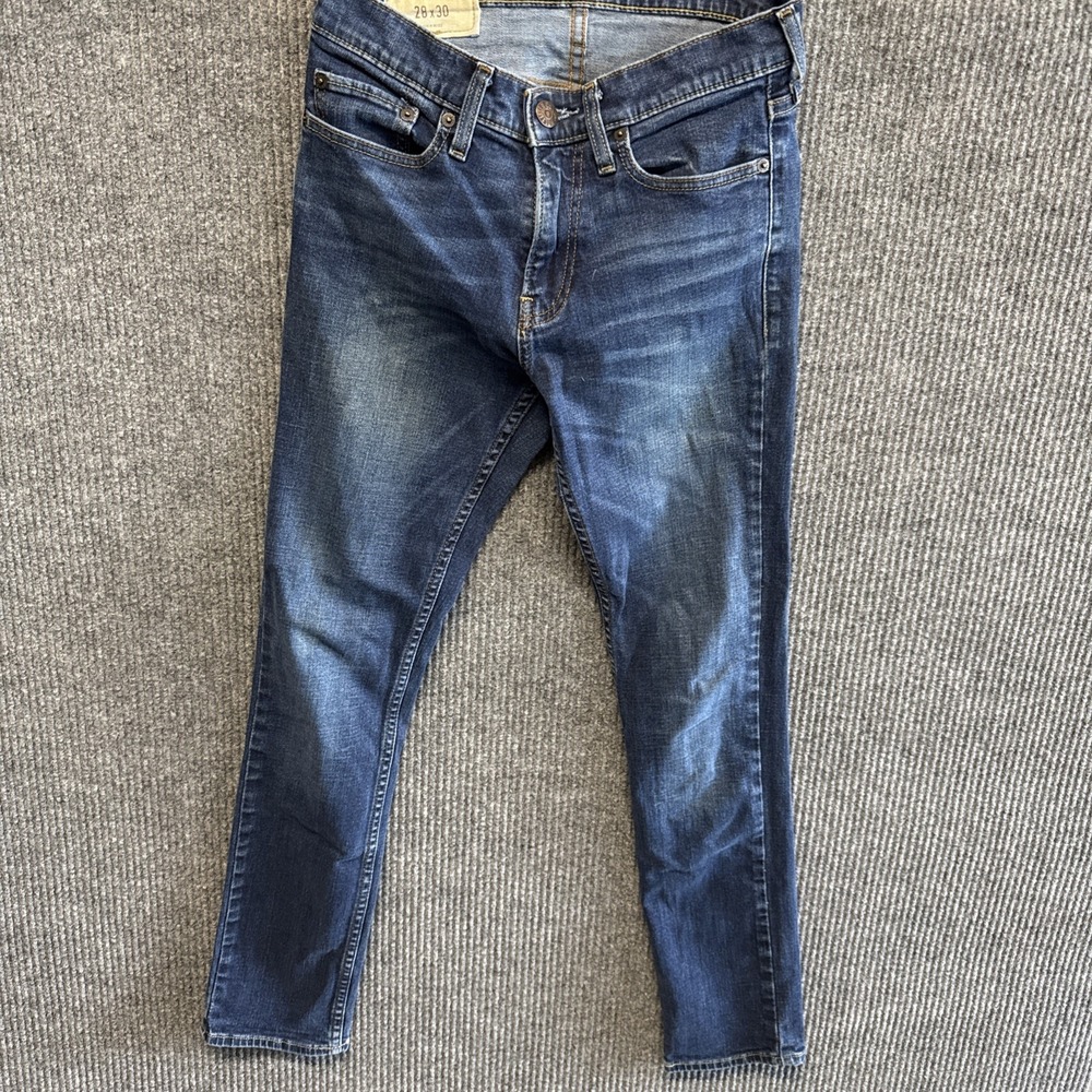 Hollister Women's Skinny Jeans 28x28 Dark Wash Cotton Blend Stretch (tag 28x30)